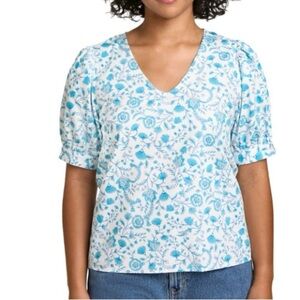 NWT Draper James VNeck puff sleeved top